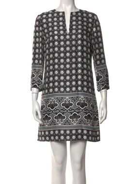Tory Burch 100% Silk Printed Tunic Top – Black & White – Size 2